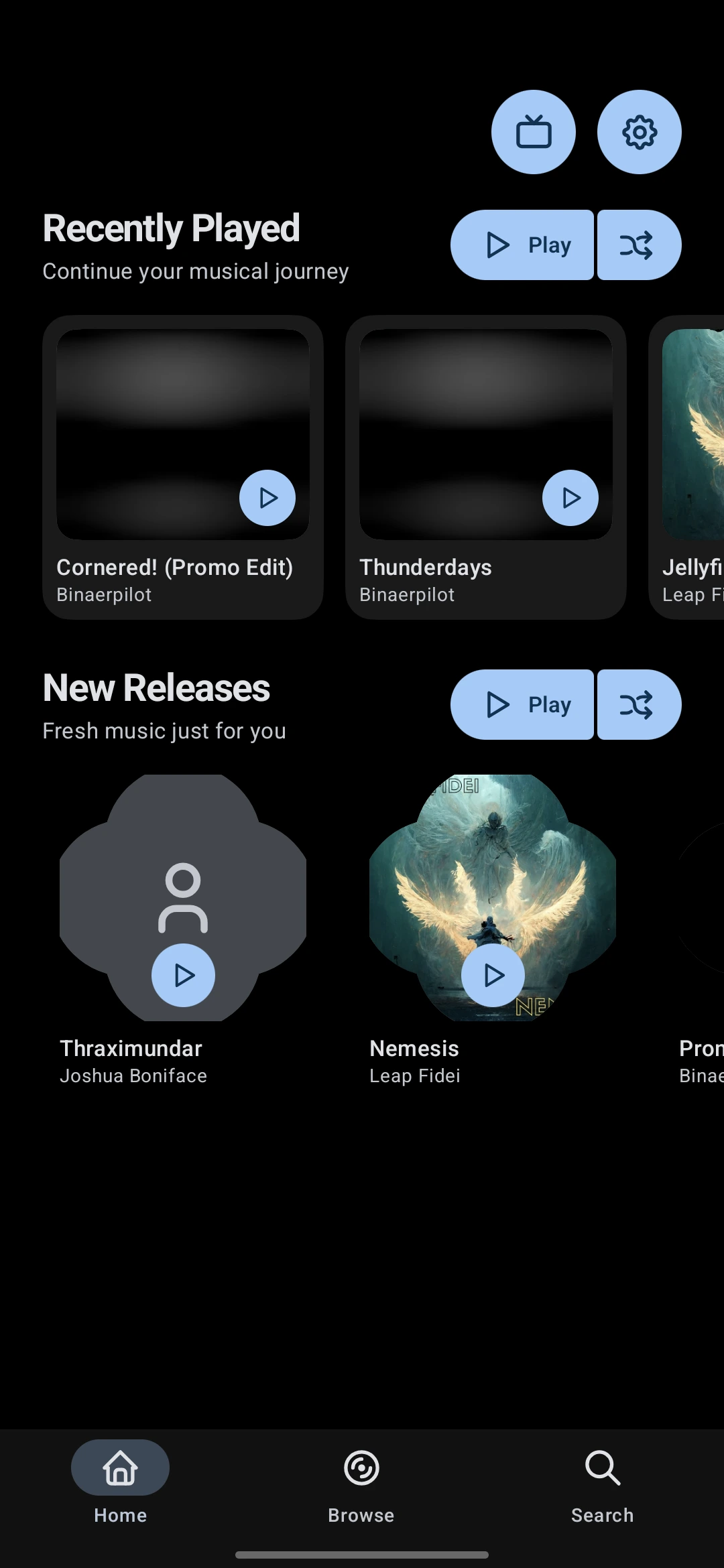 JellyPlay audio home